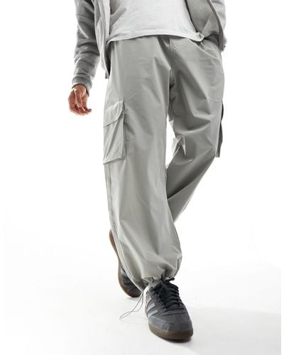 ADPT Loose Fit Cargo Trousers - White