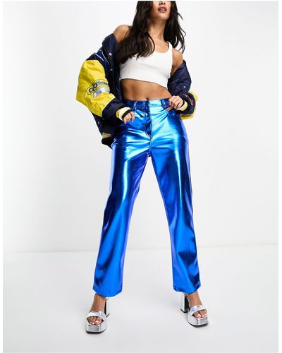Amy Lynn Lupe - pantalon stretch - cobalt métallisé - Bleu