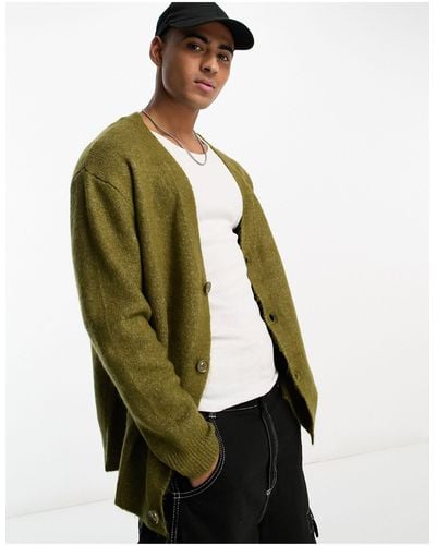 Pull&Bear Knitted Cardigan - Green