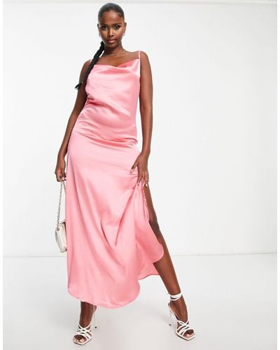 Bardot Ax Paris Satin Slip Dress - Pink