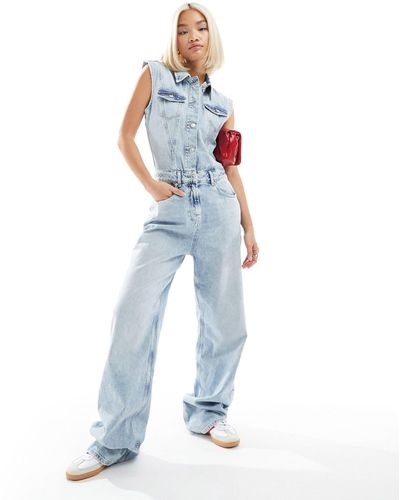 ONLY Sleeveless Denim Jumpsuit - Blue