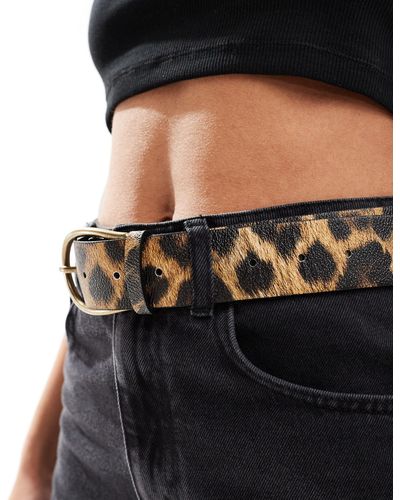 ASOS Ceinture taille et hanches pour jean à motif léopard avec boucle en demi-lune - Noir