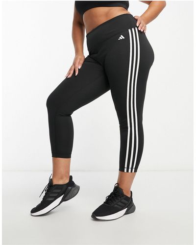 adidas Originals Adidas plus - training train essentials - leggings neri con 3 strisce - Nero