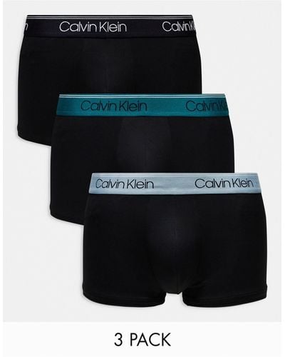 Calvin Klein Micro Stretch Low Rise Trunks 3 Pack - Black