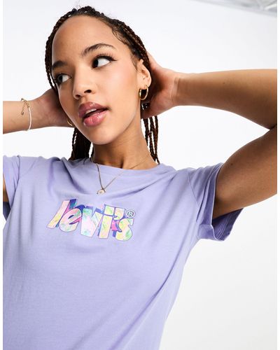 Levi's Perfect - t-shirt con logo effetto marmo - Viola