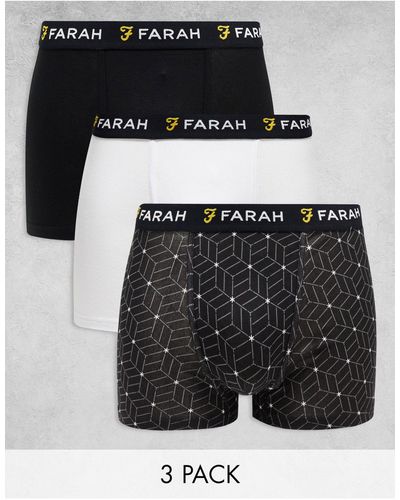 Farah Corban - confezione da 3 paia di boxer color e bianco - Nero