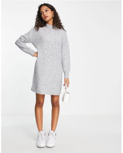 New Look Turtle Neck Mini Knitted Dress - White