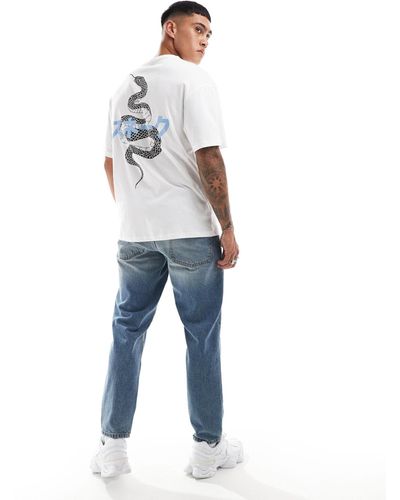 Jack & Jones Oversized Snake Back Print T-shirt - Blue