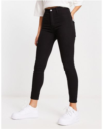 Pull&Bear Super Skinny Jeans Met Hoge Taille - Zwart