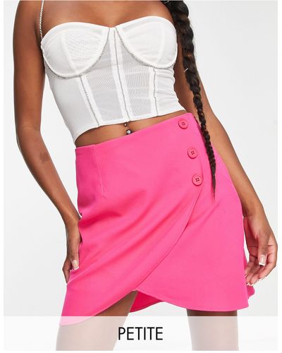 New Look Minifalda rosa luminoso cruzada