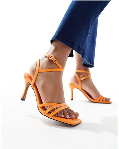 ASOS Harlow - sandali con tacco medio arancioni - Blu