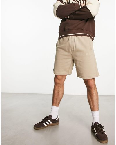 Pull&Bear Basic Jersey Shorts - Natural