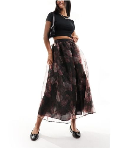 Miss Selfridge Organza Maxi Skirt - Black