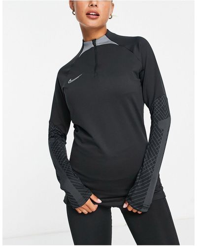 Nike Football Strike - couche intermédiaire à col zippé en tissu dri-fit - Noir