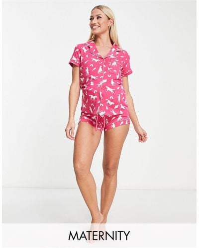 Chelsea Peers Umstandsmode – kurzer pyjama - Pink