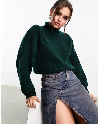 Monki Cropped Knitted Jumper - White