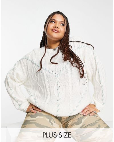 Native Youth Jersey holgado con pespuntes en contraste - Blanco