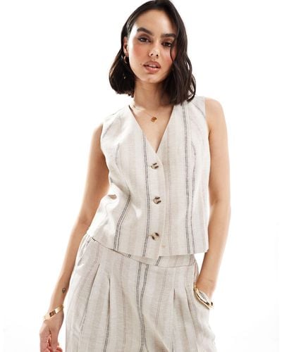 ASOS Vest With Linen - White