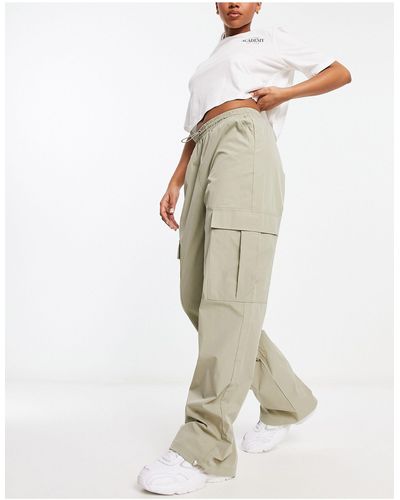 Pieces toggle Drawstring Cargo Trousers - White