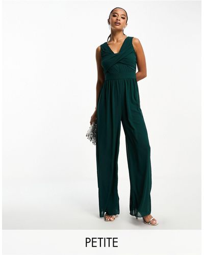 TFNC London Wrap Front Jumpsuit - Blue