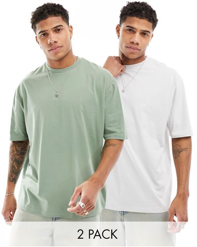 ASOS 2 Pack Oversized T-shirts - Green