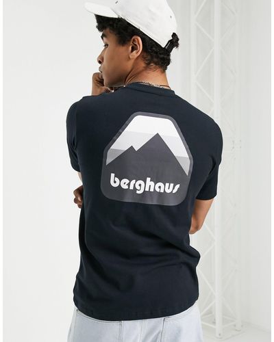 Berghaus Camiseta negra unisex con estampado en la espalda graded peak - Azul