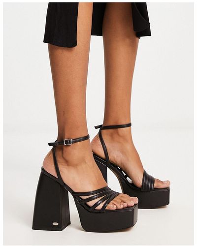 Nokwol Lulu Strappy Platform Sandals - Black