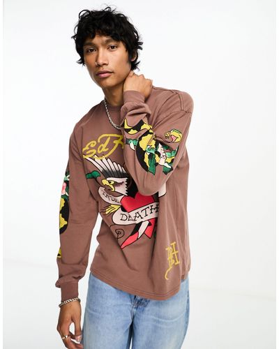 Ed Hardy Relaxed Sweatshirt With Heart Graphic - White