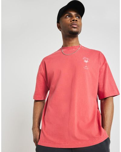 River Island Regular Graphic Embroide T-shirt - Red