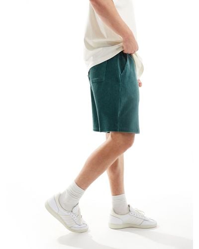 ASOS Oversized Ribbed Velour Shorts - Green