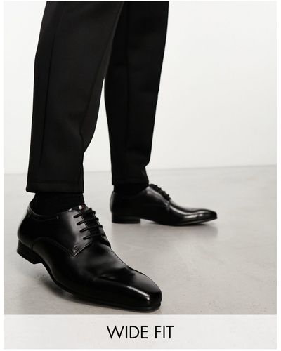 Ben Sherman Wide fit - chaussures oxford à lacets en cuir - Noir