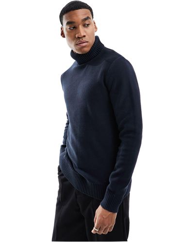 SELECTED Roll Neck Knit Sweater - Blue