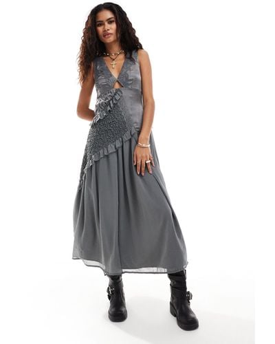 Reclaimed (vintage) Limited Edition Midi Dress - Gray