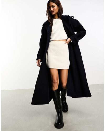 Vila Double Breasted Heavy Weight Trench Coat - Black