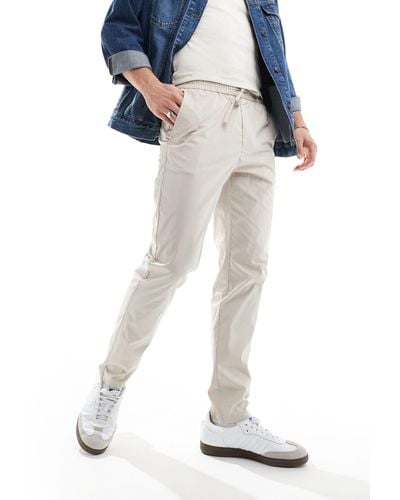 Only & Sons Pull On Tapered Fit Trouser - White