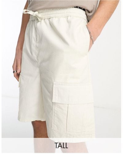Another Influence Tall Twill Cargo Shorts - White