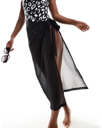 Threadbare Beach Midi Skirt - Black