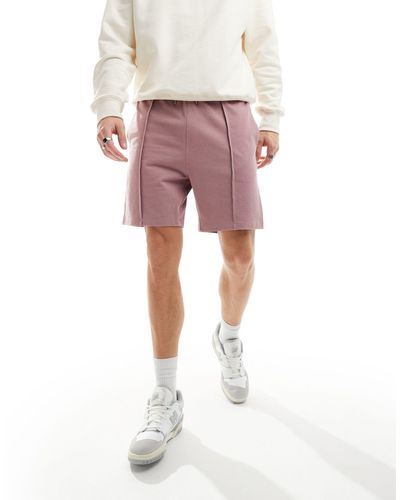 ASOS – schmal geschnittene pikee-shorts - Pink