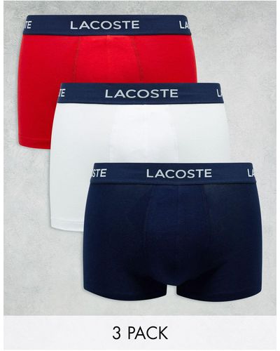 Lacoste – essentials – 3er-pack unterhosen - Weiß