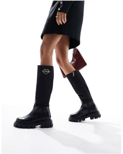Love Moschino Chunky Sole Knee Boots - Black