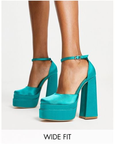 Glamorous Platform Heel Sandals - Blue