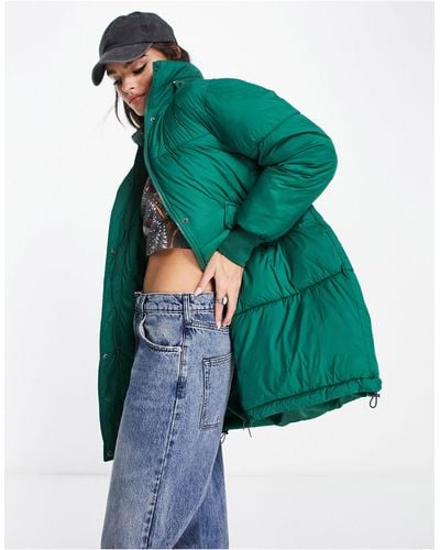ONLY Padded Coat With Packable Hood - Green