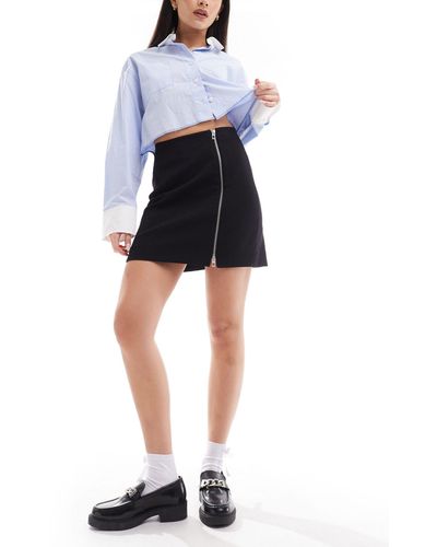 & Other Stories Minimal Mini Skirt With Zip Detail - White