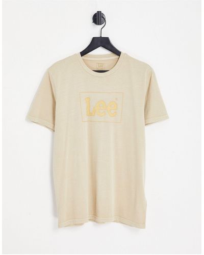 Lee Jeans T-shirt beige slavato con logo - Neutro