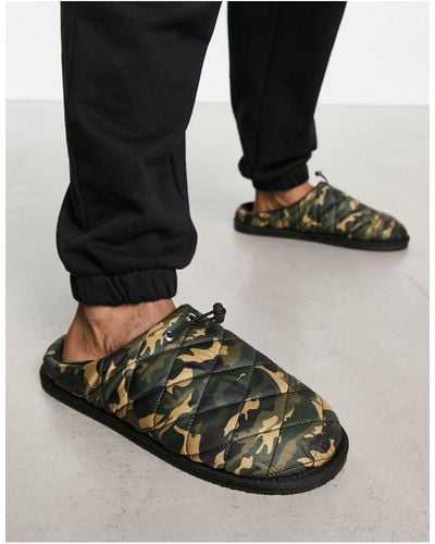 New Look Quilted Slippers - Black