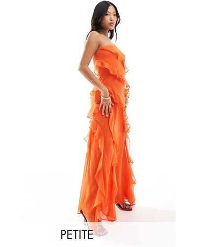 Forever New Bandeau Ruffle Midaxi Dress - Orange