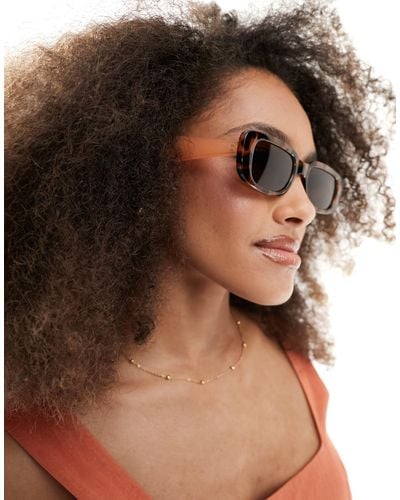 Accessorize Rectangle Sunglasses - Brown