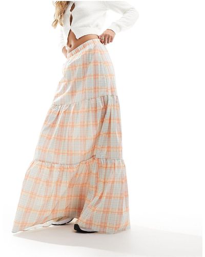 Glamorous Scoop Tiered Maxi Skirt - White