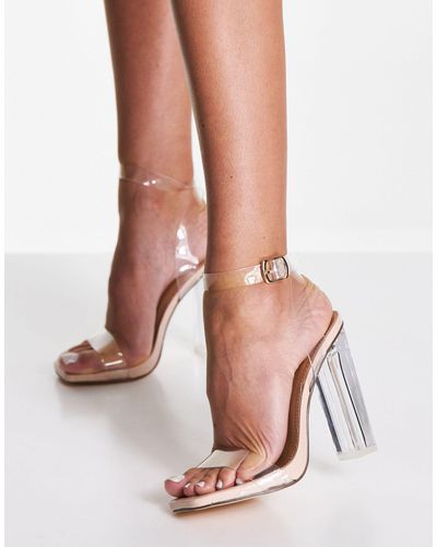 Truffle Collection – beige sandalen mit transparentem absatz - Mehrfarbig
