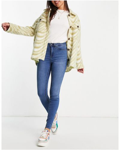 Noisy May Callie - jeans skinny a vita alta lavaggio azzurro - Blu